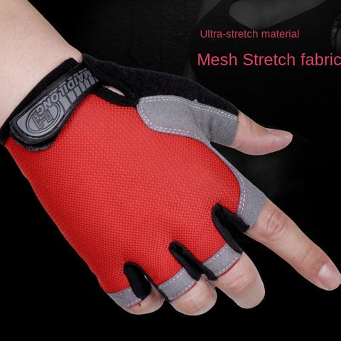 1 Pair Half Finger Gloves Gym Fitness Anti-Slip Women Men Fingerless Gloves Summer -OS01167-Veeddydropshipping