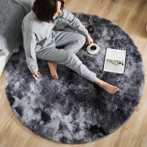 Plush Round Rug Fluffy Carpets Soft Home Decor-HA00480-Veeddydropshipping