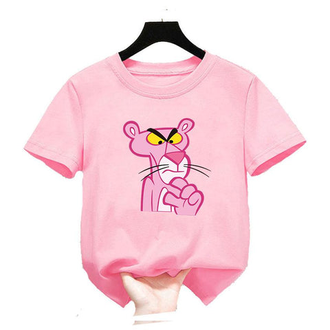 Boys Girls Anime pink panther 3D T shirt Clothes Cartoon Tops Kids pink-TB01166-Veeddydropshipping
