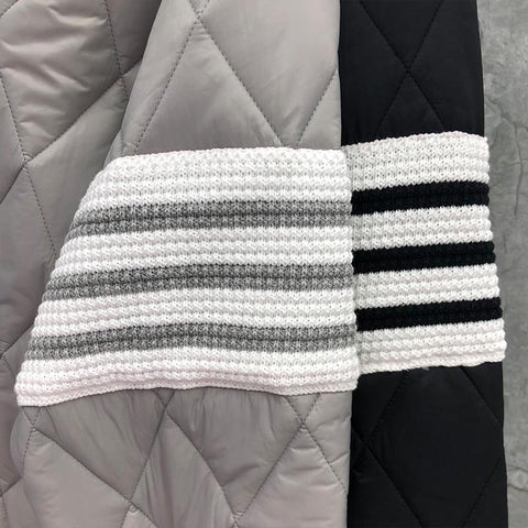 Diamond Lattice Turtleneck Cotton-Padded Pullovers-MF01184-Veeddydropshipping