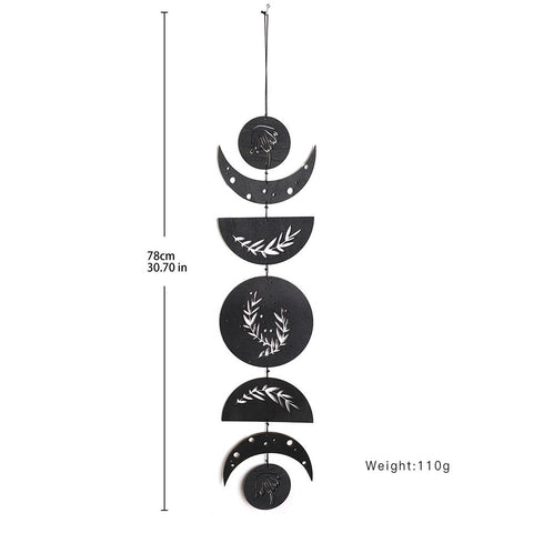 Wooden Moon Phase Garland Wall Decor-HA00234-Veeddydropshipping