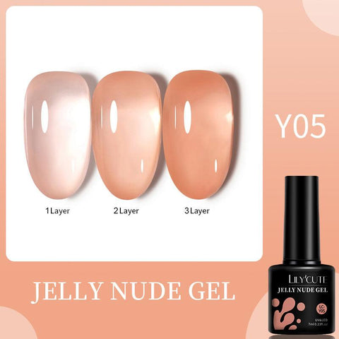 7ML Jelly Nail Gel Polish Pink Nude Color Gel Vernis Semi-BH01011-Veeddydropshipping