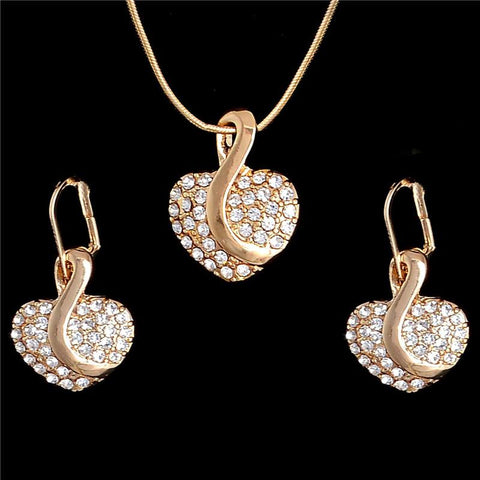 Crystal Jewelry Set  Classic Round Pendant Wedding Jewelry Set -JW00302-Veeddydropshipping