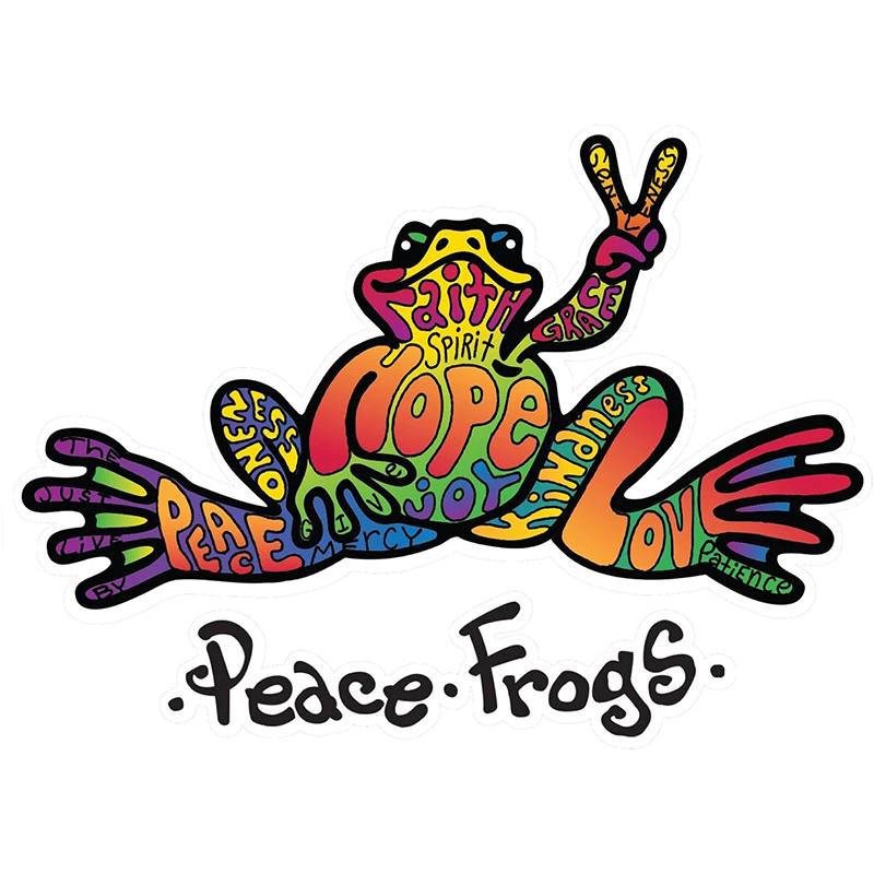 Personality PVC Decal Hope Peace Frog Car Sticker on Motorcycle-AM00969-Veeddydropshipping