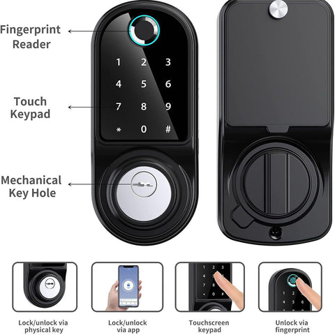 Deadbolt Eletronic Fingerprint Digital Door Lock Touch-CO00600-Veeddydropshipping