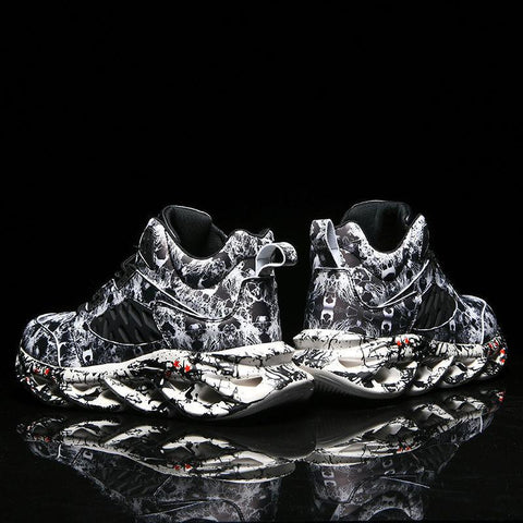 Graffiti Shoes 45 High Top Sneakers 46 Basketball Shoes-BS01410-Veeddydropshipping