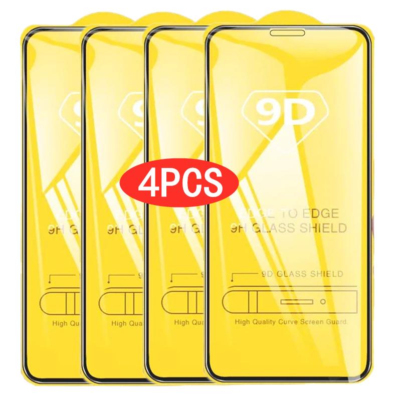 1-4PCS 9D Screen Protector Tempered Glass for IPhone 14 13 12 11 Pro Max Protective-PA00569-Veeddydropshipping
