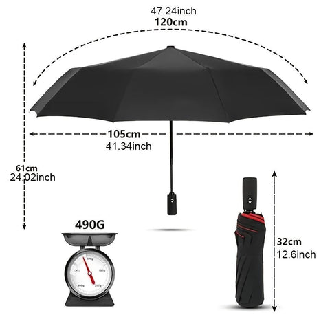 Double-lined Automatic Umbrella Windproof Travel Umbrella-HA01911-Veeddydropshipping