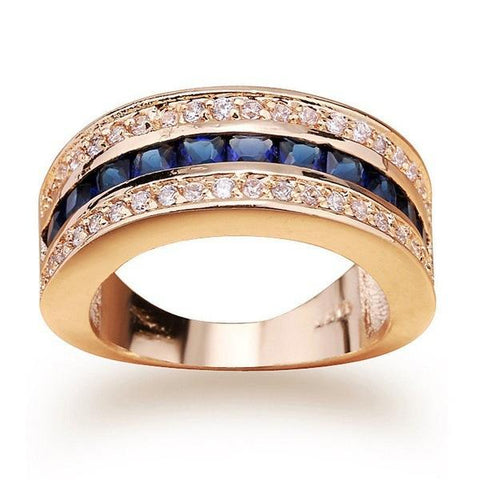 Sapphire Full Diamond 18k Gold Rings-JW00022-Veeddydropshipping