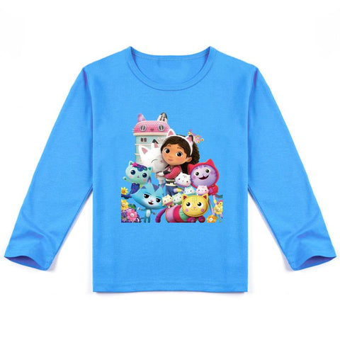 Baby Girls Cartoon Gabby Cats Clothes Kids Summer T Shirt Harajuku Boys-TB01151-Veeddydropshipping