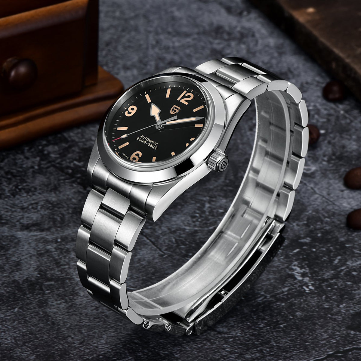 Automatic Mechanical Watches Sapphire Stainless Steel -JW00630-Veeddydropshipping