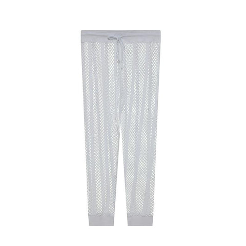 Through Stretch Elastic Casual Trousers Pants Sheer Mesh Loose Soft-MF01592-Veeddydropshipping