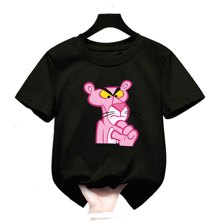 Boys Girls Anime pink panther 3D T shirt Clothes Cartoon Tops Kids pink-TB01166-Veeddydropshipping