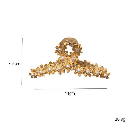 Pearls Hair Claws For Women Girls Elegant Flower -JW00496-Veeddydropshipping