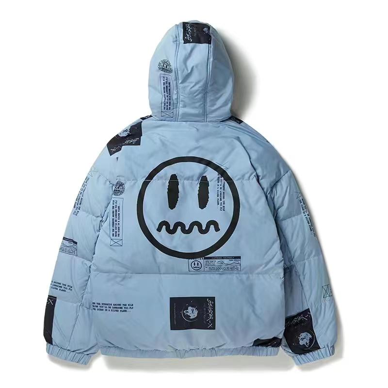Down Jacket Little Devil Smiley Print Letter Hip Hop-Veeddydropshipping