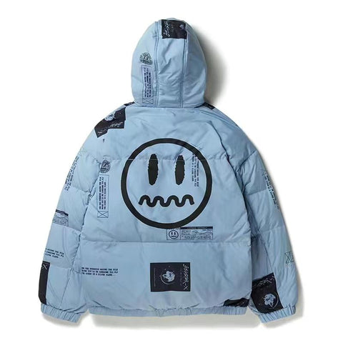 Down Jacket Little Devil Smiley Print Letter Hip Hop-Veeddydropshipping