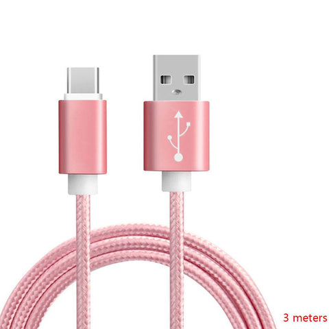 3 Meters Universal Type-C Woven Data Cable Type-C Data Line Charge Cable Phone-PA00429-Veeddydropshipping