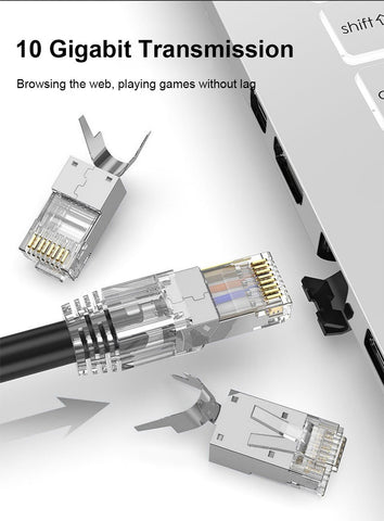 CAT6/7 CAT5 Pass Through RJ45 Modular Plug Network Connectors-CE00009-Veeddydropshipping