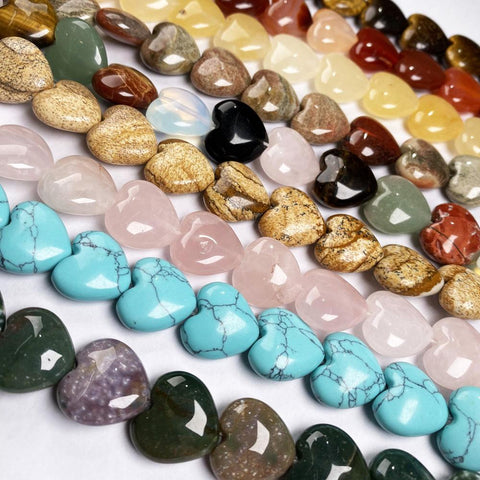 Natural Stone Heart shape Loose Beads Crystal for Jewelry Making DIY -JW01491-Veeddydropshipping
