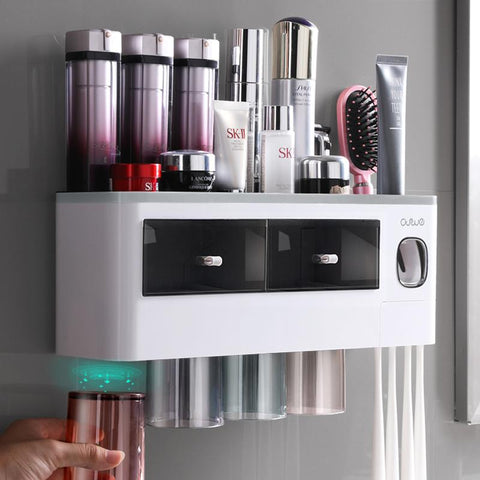Magnetic Adsorption Inverted Toothbrush Holder-HA01016-Veeddydropshipping