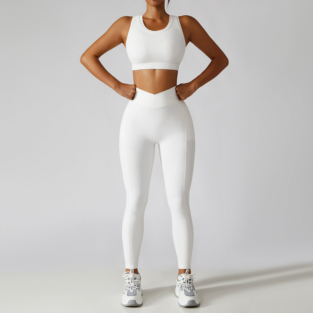 2 Pieces Seamless Women Tracksuit  Yoga Set Running Workout Sportswear Gym -OS00775-Veeddydropshipping