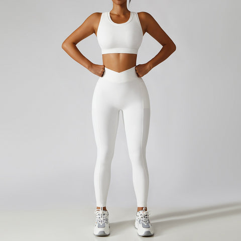 2 Pieces Seamless Women Tracksuit  Yoga Set Running Workout Sportswear Gym -OS00775-Veeddydropshipping