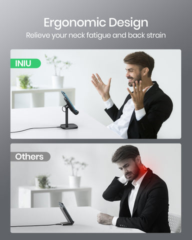 INIU 15W Wireless Charger Phone Stand Adjustable Phone Desk Holder-PA01064-Veeddydropshipping