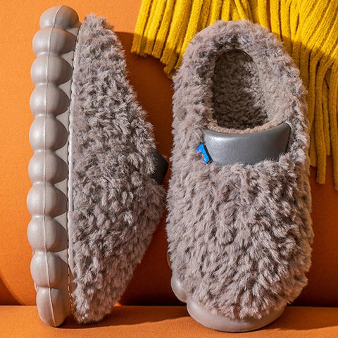 Thick Plush Female Platfrom Slippers with Fur Warm Non-Slip-BS01208-Veeddydropshipping