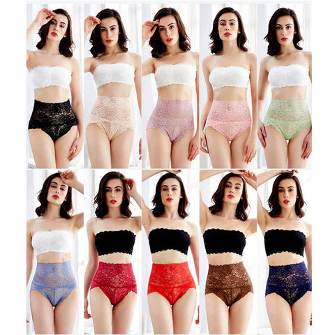 Women Panties Sexy Lace High Waist-WF00856-Veeddydropshipping
