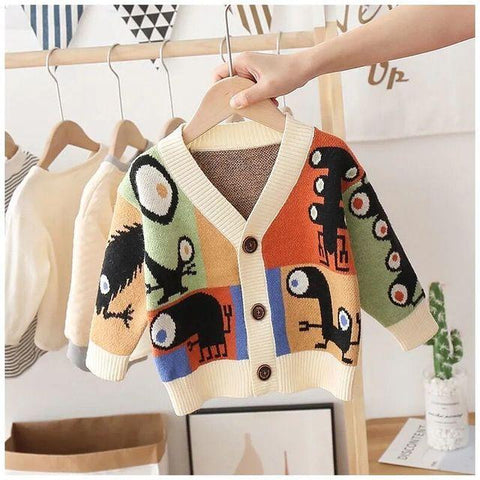 Children Cartoon Cardigan Sweater Boys Clothes Kids-Veeddydropshipping