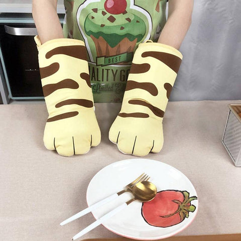 Cute Cat Paws Oven Heat Insulation Gloves Microwave-HA01182-Veeddydropshipping
