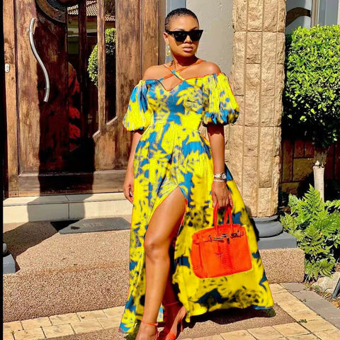 African Women Elegant Dashiki Maxi Dress-Veeddydropshipping