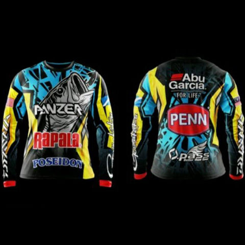 2022 New Outdoor Fishing Clothing Sunscreen Summer Long Sleeve Fish Print Casual -OS00484-Veeddydropshipping