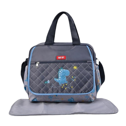 Diaper Bag Embroidered Dinosaur Pattern Tote Bag Crossbody Cartoon Baby-TB00243-Veeddydropshipping