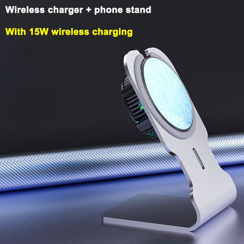 Mobile Phone Cooler Semiconductor Magnetic Fan Game with wireless charging phone stand Magsaf-PA00601-Veeddydropshipping