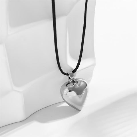 Leather ecklace for Women Simple Love Heart Pendant -JW01178-Veeddydropshipping