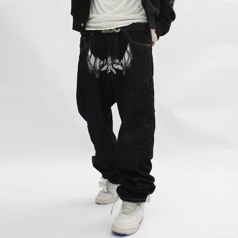 Streetwear Mens Graphic Print Baggy Punk Rock Jeans-MF00592-Veeddydropshipping