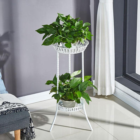 Double-layer Stand Flowers Landing Plant Shelves-HA01732-Veeddydropshipping