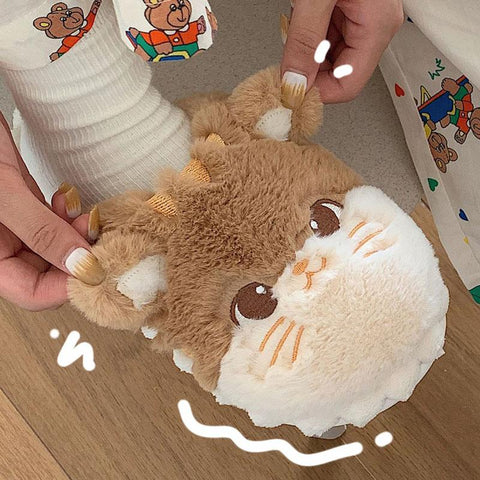 Cat Fluffy Fur Slipper Female Plush Home Cotton Shoes-BS01217-Veeddydropshipping