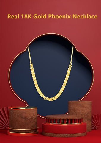 Real 18k Gold Phoenix Necklace Classic Clavicle Necklace-JW00102-Veeddydropshipping
