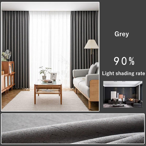 Height Curtain for Living Room Modern Grey Curtains-HA00552-Veeddydropshipping