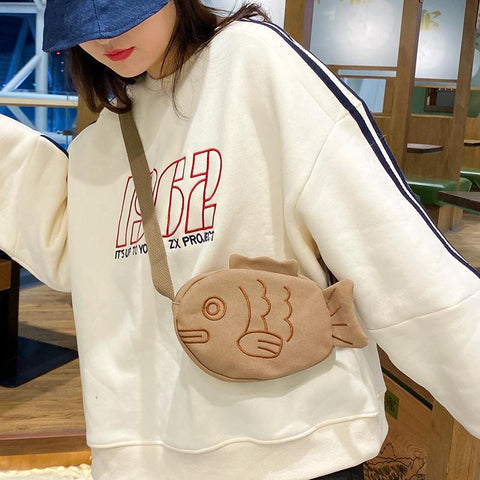Fish Shape Torebka Listonoszka Portable Zippered Small Purses-BS00392-Veeddydropshipping
