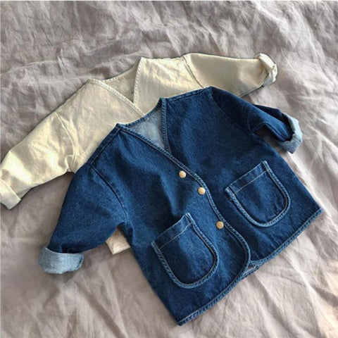 Baby Boys And Girls Denim Jacket Kids Denim Coat Spring And Autumn-TB01199-Veeddydropshipping