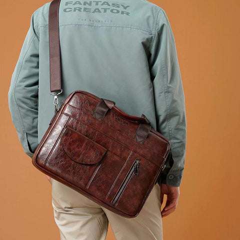 Laptop Business Travel Bags Handbags Leather-BS00427-Veeddydropshipping