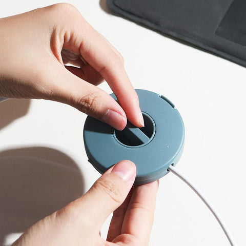 1PC Round Wire Winder Box Portable Multifunctional Data Cable Organizer Storage Cord Container-PA00897-Veeddydropshipping