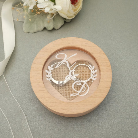Personalised Wedding Rings Box Rustic Wood-HA00828-Veeddydropshipping