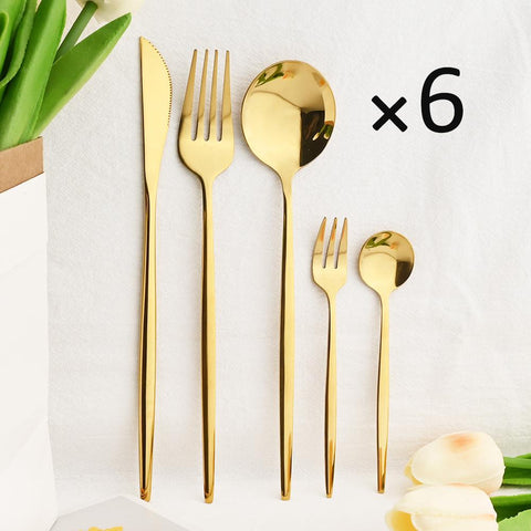 Dinnerware Set Fork Spoon Flatware Cutlery Set-HA01330-Veeddydropshipping