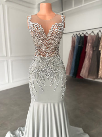 Mermaid Style Spandex Long Prom Dresses-WF01627-Veeddydropshipping