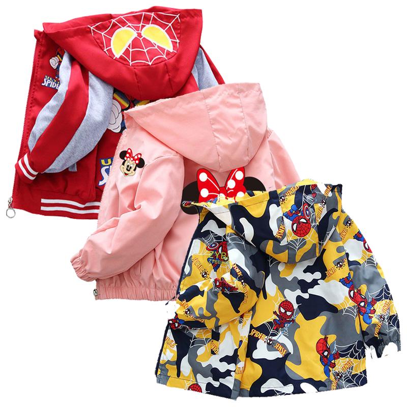 Girls Boys Spring Autumn Spiderman Hooded Jackets Sports-Veeddydropshipping