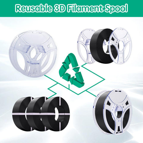 3D Filament Reusable Spool Refill Transparent 3D Printing Removable Filament Spool-Veeddydropshipping